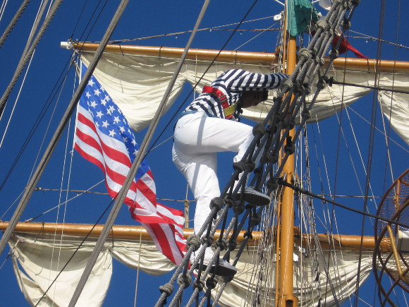American Flag On Ships