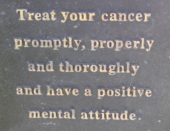 Treat your cancer promptly, properly and thoroughly and have a positive mental attitude.