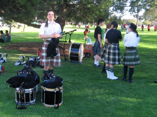 This guy in a traditional kilt will be playing the bagpipes for everyone to enjoy.