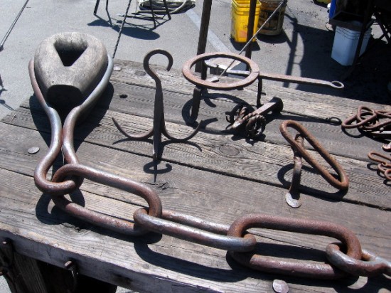Hooks, chain links and other iron instruments were crucial to sail and maintain a large ship.