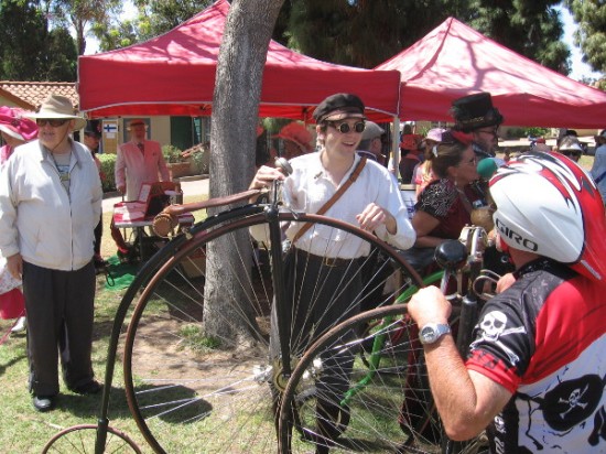 Many penny-farthing bicycles could be spied around Balboa Park today.