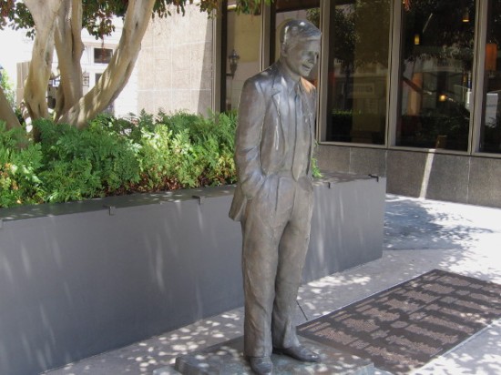 Statue of Pete Wilson, a popular San Diego mayor and prominent political figure.