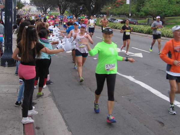Mickey hands greet runners at the 2015 San Diego Rock 'n Roll Marathon.