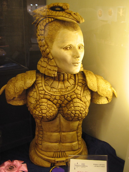 A truly amazing fantasy woodcarving. Julia the Dragon Killer, Bass, Antonio Barrios.