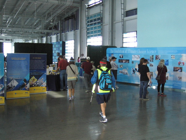 The tour began inside the Port Pavilion on Broadway Pier. Many displays highlighted the work of UCSD's Scripps Institution of Oceanography.