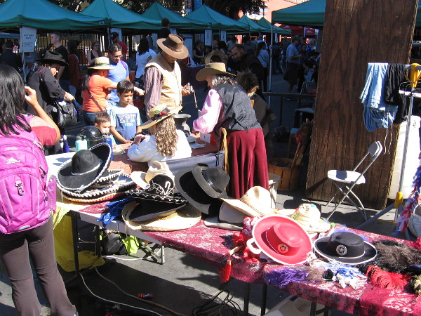 All sorts of Western hats, cowboy gear and Victorian finery could be donned at this table.