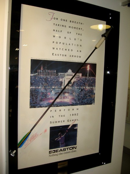 An Easton arrow flying through the air lit the Olympic flame in the 1992 Summer Games.