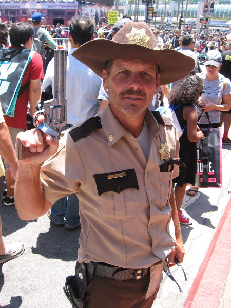 Cosplay of Sheriff Deputy Rick Grimes from The Walking Dead, Season One.