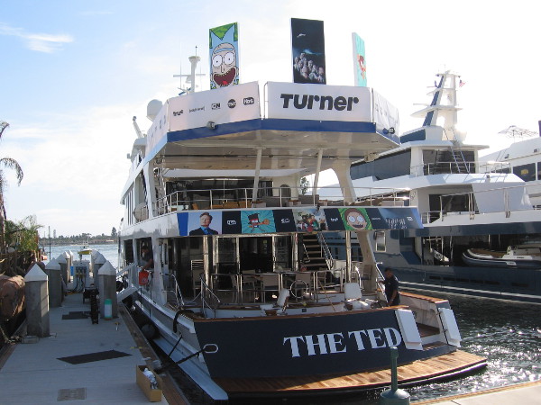 The Turner yacht is all dressed up and ready to go when Comic-Con opens tomorrow.