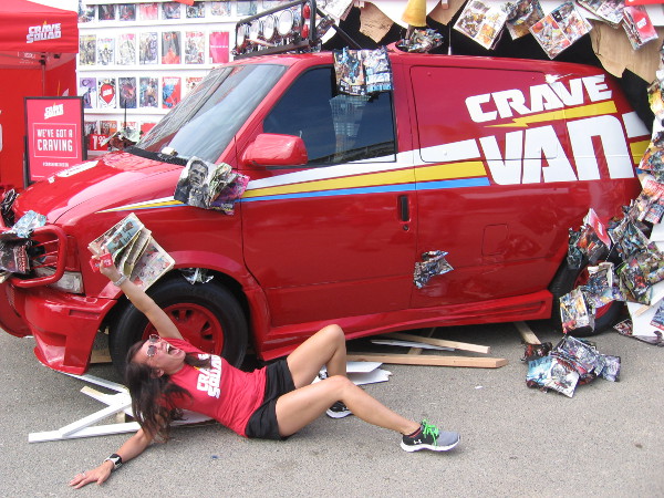 Jack in the Box's Crave Van smashed through a wall of comic books in the Interactive Zone! Too much fun!
