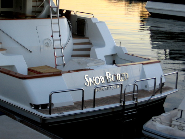 Someone from Park City, Utah with a yacht is bored of the snow, or snowboarding, apparently.