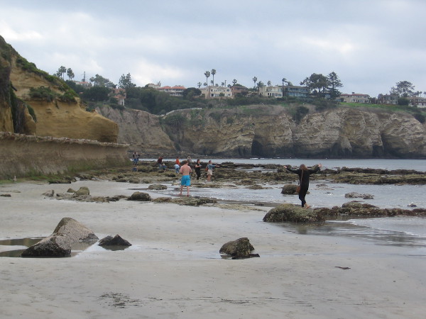 Now we are approaching some tide pools at the south end of the La Jolla Shores beach.