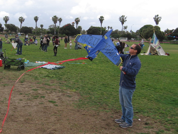 This guy has a cool U.S. Navy Blue Angels kite!