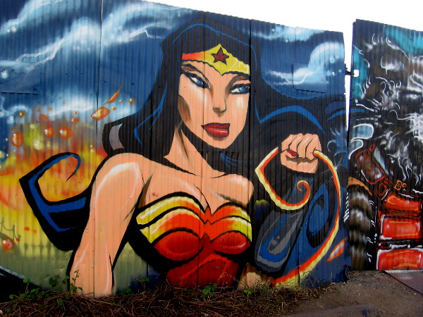 Wonder Woman street art by Fizix.