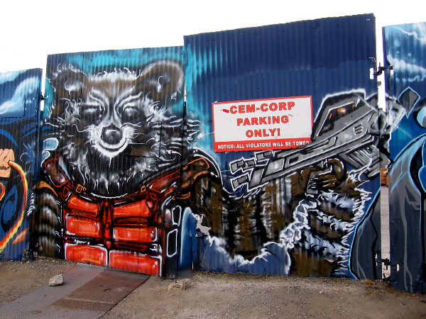 Rocket Raccoon street art by Fizix.