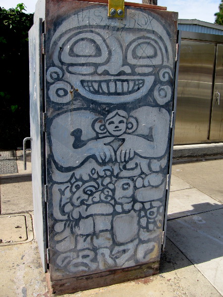 Cool street art on a corner utility box.