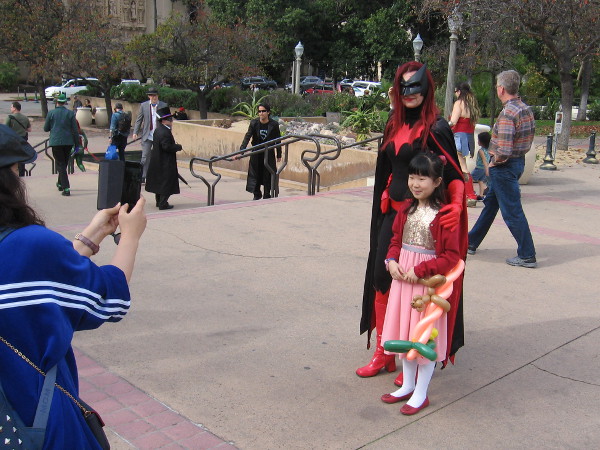 Batwoman has a young fan. Yes, another photo.