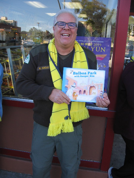 Look who I spotted! It's Balboa Park's Ranger Kim, with his cool new children's book!