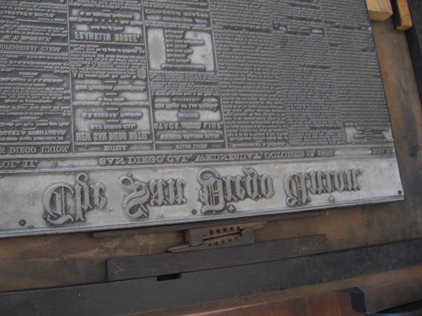 Part of a large plate in the Washington hand press. Today school students often visit the historic print shop to learn about publishing long before the digital age.