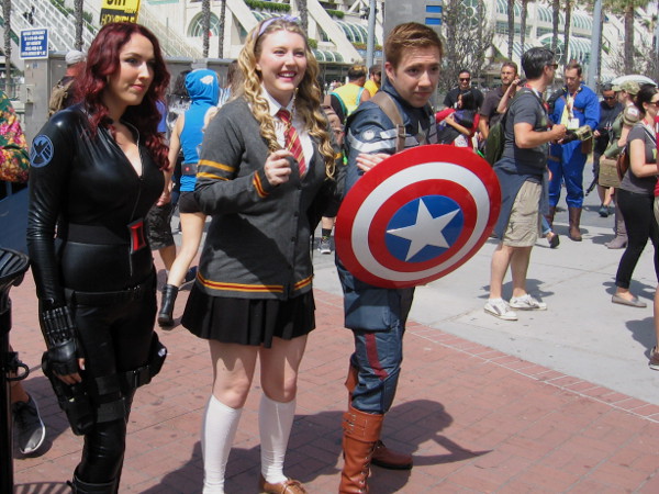 Black Widow, Captain America and friend