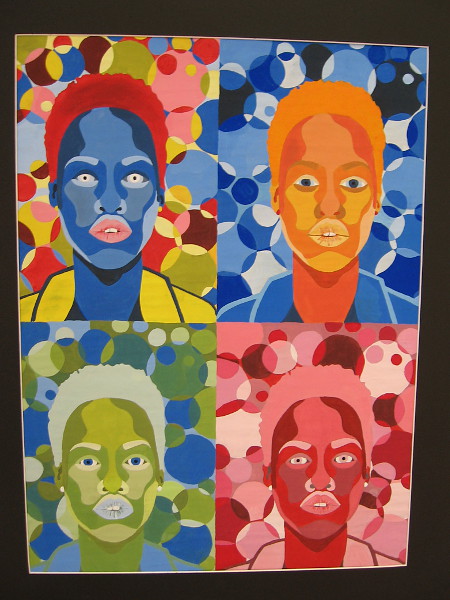 Jeryn Young, Pop Art Portraits, 2019. Tempera paint on paper. Grade 11, Mission Bay High School.