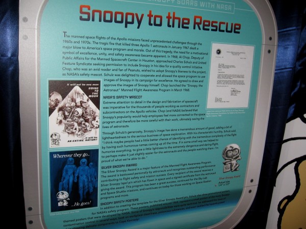 Snoopy to the Rescue. Snoopy became NASA's safety mascot after the fire that killed three Apollo 1 astronauts.