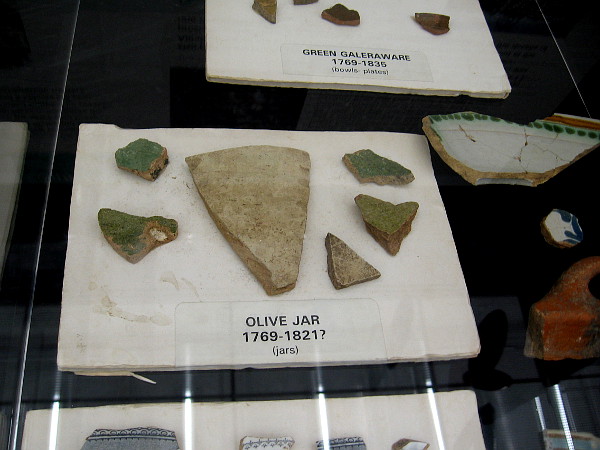 These fragments from an olive jar might date as far back as 1769.